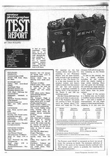 Zenith TTL manual. Camera Instructions.